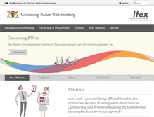 Tablet Screenshot of gruendung-bw.de